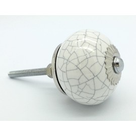 G Decor Crackle Ceramic Door Knobs Cupboard Pull Door Handles 4506 (White)