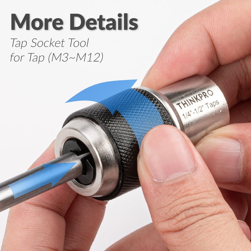 Thinkpro 2pcs Tap Socket Set,Extraction Tool With Adjustable Jaws,Suitable for