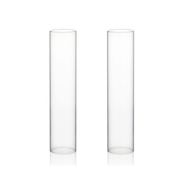 WGVI Hurricane Candle Holder Sleeve, Wide 3", Height 14", 2 Pieces, Clear Glass Cylinder Open Both Ends, Chimney Shade Tube (HST0314_2pc)