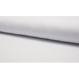 Bambino Double Gauze Muslin Fabric Material Optical White, 1Mtr - 140cm x 100cm