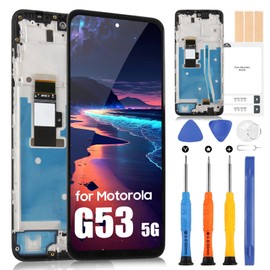 ARSSLY LCD Display for Motorola G53 5G Screen for Moto G53 5G XT2335-2 Touch Screen Digitizer Full Assembly with Repair Kit (Black with Frame)