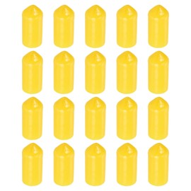 sourcing map 100Pcs Rubber End Caps, 7.5mm/0.3" ID Rubber End Caps, PVC Caps Rubber Screw for Bolts Screw Caps Thread Protectors Tube Screw Bolt, Yellow
