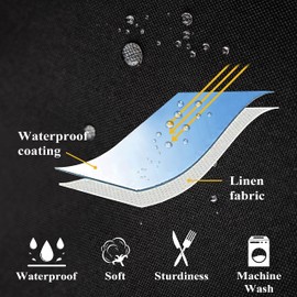 Home Brilliant Pillow Covers Outdoor Black Throw Pillows Waterproof Linen Decorative Pillow Cases for Chairs, 16x16 inch, Set of 4, Black