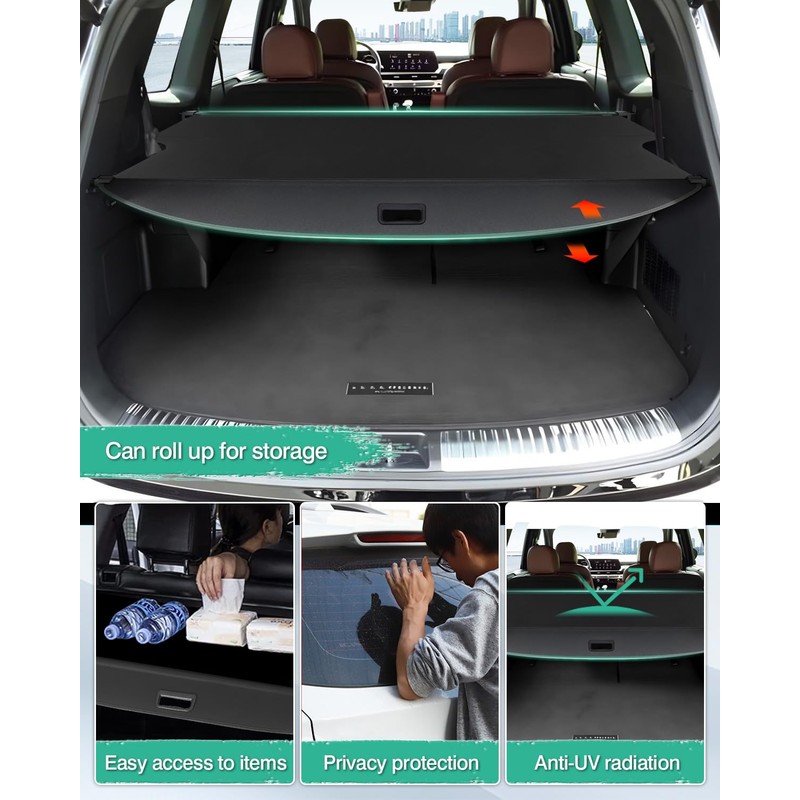 Powerty Cargo Cover for 2020-2025 2026 Kia Telluride Accessories Trunk