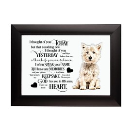West Highland Terrier Westie Dog RIP Photo Frame 6 x 4 inches - I thought of you Today Poem - RIP, Bereavement dog loss, sympathy, memorial, remembrance