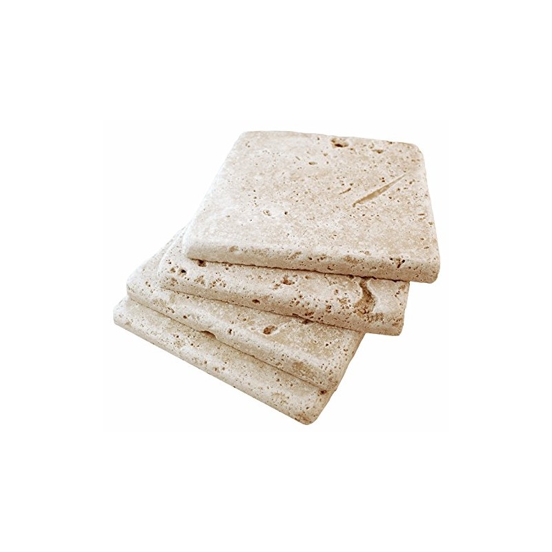 Walnut 4x4 Tumbled Travertine Floor Backsplash 9 Piece Pack