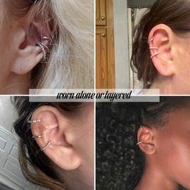 Stocking Stuffers Holiday Outfits for Women 2024 Ear Cuff Earrings for Women Ear Cuffs Non Piercing Cubic Zirconia Earrings Rhinestone Ear Clip on Earrings for Birthday Party Jewelry Gifts