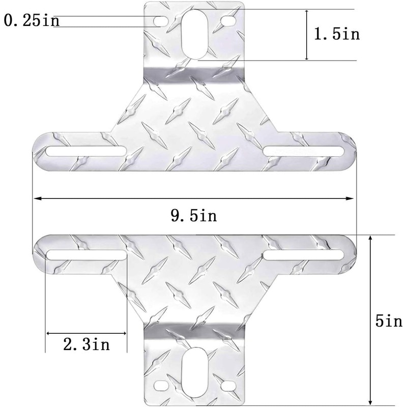 Trailer License Plate Holder Aluminum Heavy-Duty Bracket Holder Trailer License