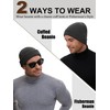choshion Wool Short Fisherman Beanie for Men Women, Double Cuffed