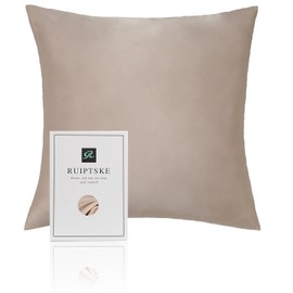 Oeko-TEX® Certified Silk Pillowcase for 100% Silk 22 Momme Pillow Case for Hair and Skin, Anti Aging, Anti Dust Mite (40 x 40 cm, Light Champagne)