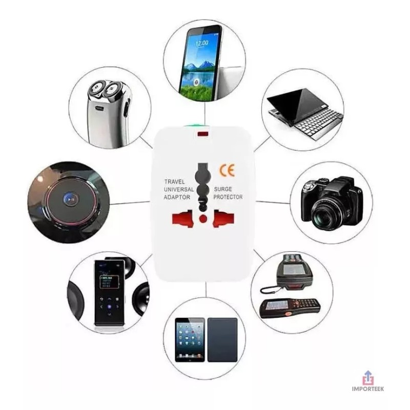 Importeek 5pz Adaptador Convertidor Clavija Corriente Universal Viaje