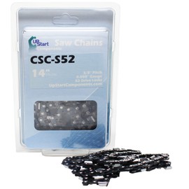 14" Semi Chisel Saw Chain for Homelite UT43100 Chainsaws - (14 inch, 3/8" Low Profile Pitch, 0.050" Gauge, 52 Drive Links, CSC-S52)