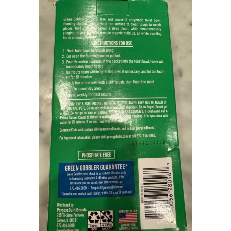Green Gobbler 5-in-1 Foaming Toilet Bowl Cleaner Pipe Build-up Remover