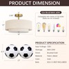 16" Semi Flush Mount Ceiling Light, 3-Light Gold Drum Ceiling