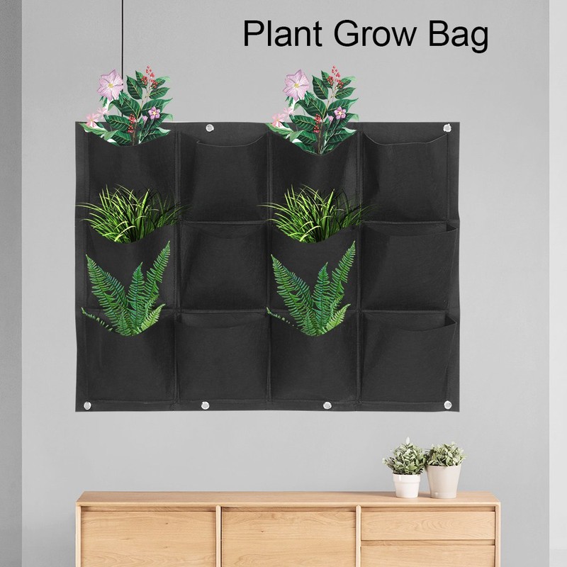 Planting Bag Garden Balcony Wall Vertical Flower Plants Hanging Planter