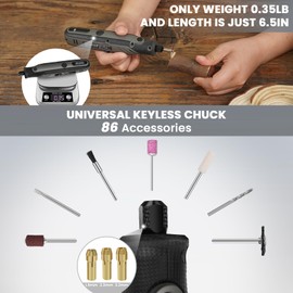 HARDELL 4V Mini Cordless Rotary Tool, 5-Speed Rotary Tool Kit with 86 Accessories, Power Rotary Tool for Cutting, Engraving, Sanding, Drilling, Polishing, Small Wood Carving Tool or DIY Crafts