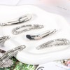 2.4 Inch Rhinestone Hair Clips, 6PCS Silver Hair Clips Snap