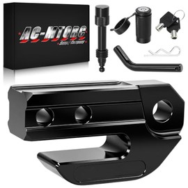 AC-MTORC Black Hitch Slider with Locks Pin, 2" Receiver Slider Skid Protection Compatible with 3/4" D-Ring or Soft Shackle for Trucks Off-Road Vehicle Towing Recovery Hitch Protection