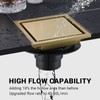 4 Inch Gold Shower Drain, SUS304 Stainless Steel Square Bathroom