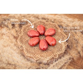 Lebensquelle Plus Red Jasper Drop Pendant | Drilled Tumbled Stone Pendant with Cotton Cord | High-Quality Gemstone Pendant, Semi Precious Stone, Jasper