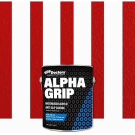 Alpha Grip Non-Slip Paint for Concrete & Asphalt – Non-Skid Coating Ideal for Striping Parking Lots, Playgrounds & Pavements (Red, Quart)