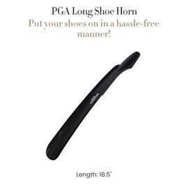 Rochester PGA Long Shoe Horn, Plastic Shoe Horn for Men and Women, Essential Shoe Accessories, 18.5" Shoe Horn, Black