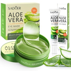 60 Pads Augenpads mit Augencreme, Aloe Vera Augenmaske, Augenringe Entfernen, Tränensäcke, Puffiness, Mindern Falten, Feuchtigkeit Spendende Augenmaske