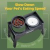 NAHANGPET 2-in-1 Elevated Slow Feeder Dog Bowls for Food and