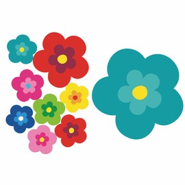 tradercat pril Flower Sticker, Car Sticker, Flowers, Pack of 8 as a Set, Retro Sticker for Any Smooth Surface, Ideal for Your Car, Prilblumen Sticker (Turquoise)