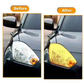Mtanlo Car Light Film PVC Tinted Orange 30cm x 120cm Tint Film Waterproof Car Headlight Orange