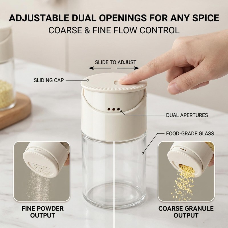3.4 oz Table Salt Dispenser - Smart Seasoning Quantitative Shaker,