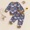 DSOKUHIB Toddler Baby Boy Fall Winter Outfit Cow Print Long