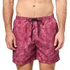 BOSS Men's Standard Tropical Print Swim Trunks, Medium Red Palm