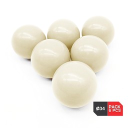 DOJA Barcelona Table football balls, 34 mm, pack of 6, white football table ball, table football balls, mini football balls, table football professional / children's football ball, balls football