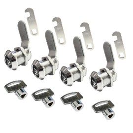 NHDSUO Cam Lock with Triangle Socket Key,Triangular Keyhole Cabinet Lock,Keyed Alike Tubular Cam Lock for Electric Cabinet, Water and Gas Meter Cabinet(4), Chrome, XXS24116