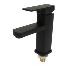 Sink Faucet Black Single Handle Single Hole Cold Stainless Steel Modern Design Basin Faucet for Bathroom Home