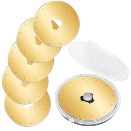 5 Titanium Coated Rotary Cutter Blades 60mm, Replacement Blades for Fabric