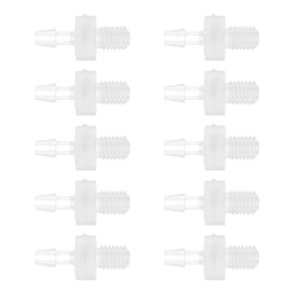INFINAUTO Plastic Hose Barb Fittings, 3/32" Barb M5 External Thread Adapter Connector PP Clear, 10 Pcs