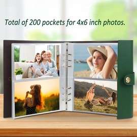 SEEHAN 4x6 Photo Album Holds 200 Photos Small Photo Album 4x6 Family Picture Album Memory Photo Book