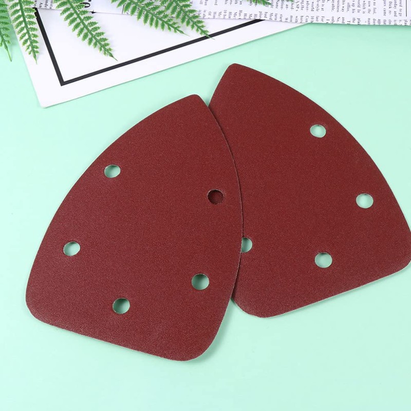 DOITOOL Sanding Pad for Wood 20pcs Triangle Sandpaper Sheets Angle