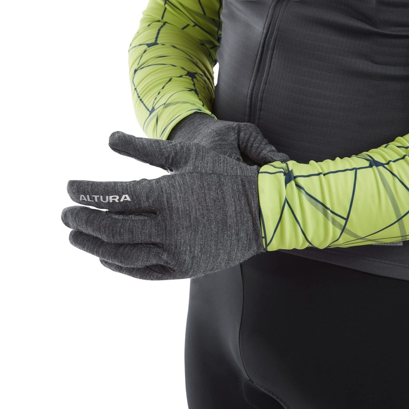 Altura Unisex Merino Liner Glove, gray