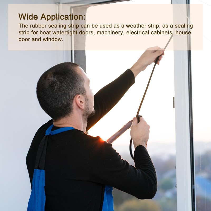 sourcing map Nitrile Rubber Seal Strip, 20mm(0.79") Diameter x 1