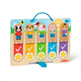 Melissa & Doug Wooden My Daily Day and Night Routines Chart for Boys and Girls 3+