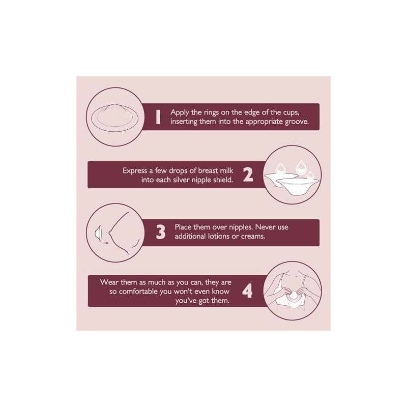 Silver Nipple Shields,999 Silver Nipple Shields for Breastfeeding, Protect and