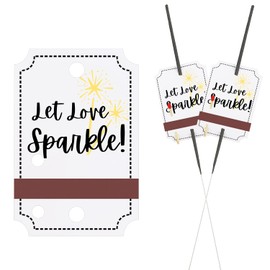100PCS Wedding Sparkler Tags with Match Holder & Striker, “Let Love Sparkle” White Kraft Send Off Sparkler Sleeves for Ceremony Grand Exit, Anniversary, Parties, Graduation Favors, Engagement Event