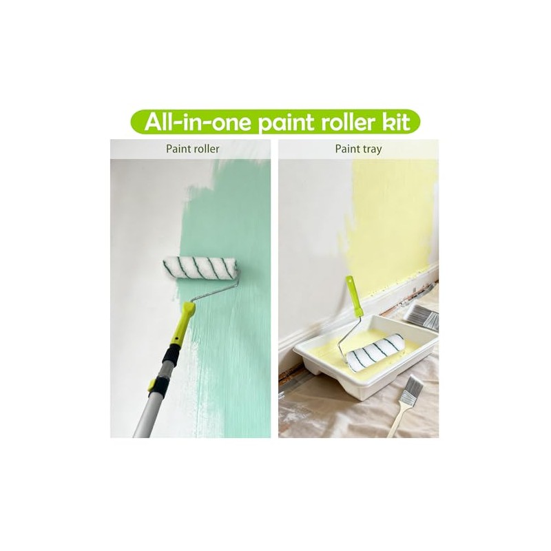 Paint Roller Kit with Extension Pole, 28 PCS Set, 2-4