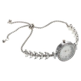 Gatuida Elegant Mermaid Design Quartz Wrist Watch for Women Rhinestone Studded Bangle Bracelet Silver Wristwatch for Casual and Formal Events Distinctive Style