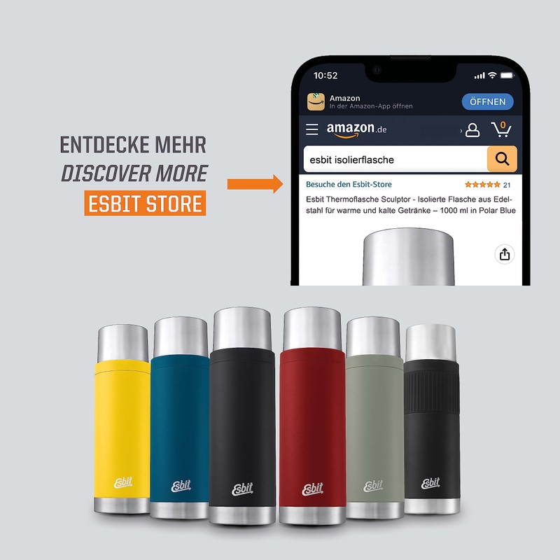 Esbit Sculptor Thermal Flask - Insulated Stainless Steel Bottle for