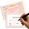 20 Double Sided Sleepover Party Invitations for Girls, Colorful Unique
