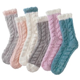 Ginmewrae Women Fuzzy Socks Cozy Soft Fluffy Slipper Socks Home Sleeping Warm Winter Socks Stocking Stuffer Gift for Women